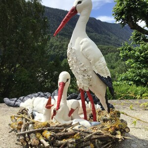 Handmade Nest With Storks and Baby Storks zdjęcie 5