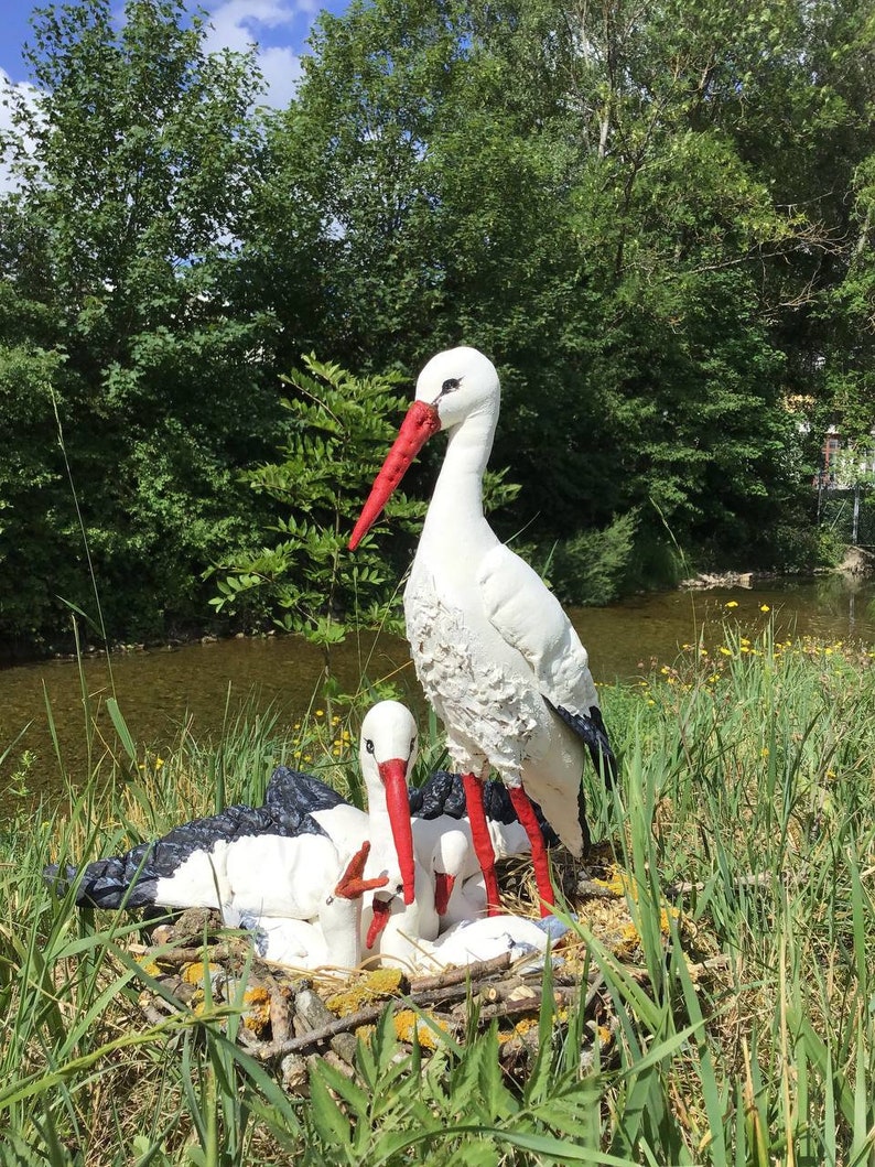 Handmade Nest With Storks and Baby Storks zdjęcie 6