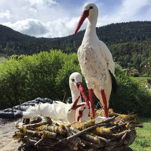 Handmade Nest With Storks and Baby Storks zdjęcie 2