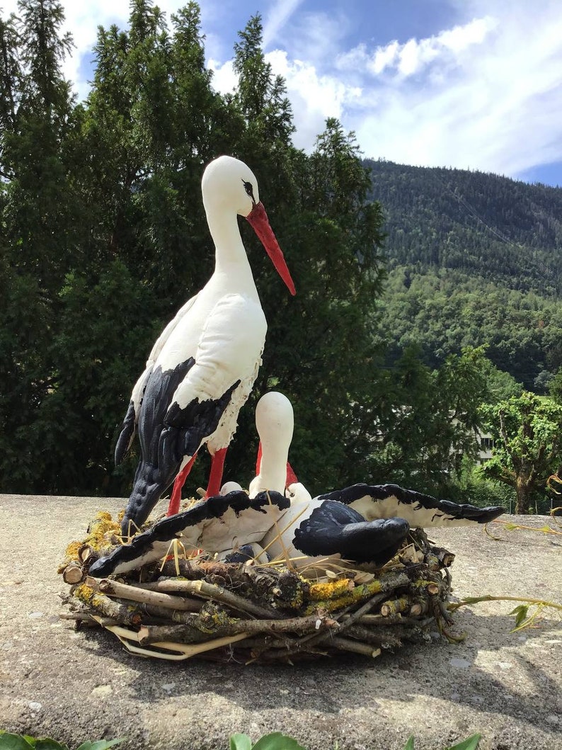 Handmade Nest With Storks and Baby Storks zdjęcie 8