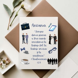 JW Spanish Elder Cards 1, 10, 15, 20, 30 & 50 | Elder Appreciation Gift