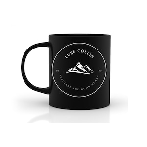 Taza de cerámica negra de 325 ml (cualquier idioma) para el bautismo de un hermano TJ / Regalos para el bautismo de un hermano TJ