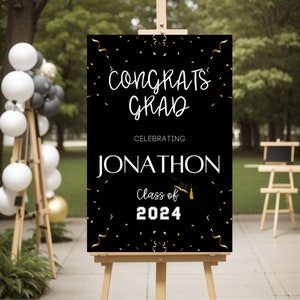 Letrero de graduación personalizado, letrero de bienvenida a la graduación, letrero de graduación moderno imprimible, letrero de graduación descargable digitalmente
