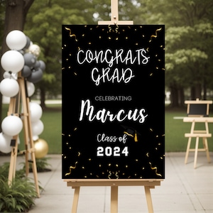 Placa de formatura personalizada, placa de boas-vindas de formatura, placa de formatura moderna para impressão, download digital de placa de formatura