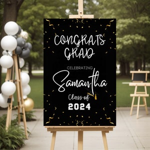 Cartello di laurea personalizzato, cartello di benvenuto per la laurea, cartello di laurea moderno stampabile, cartello di laurea download digitale