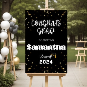 Cartello di laurea personalizzato, cartello di benvenuto per la laurea, cartello di laurea moderno stampabile, cartello di laurea download digitale