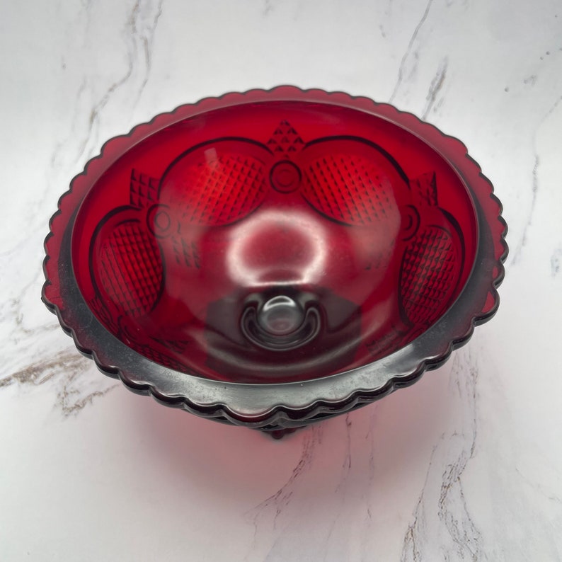 Avon 1876 Cape Cod Collection Ruby Red Candy Dish 6" Vintage Glass ...