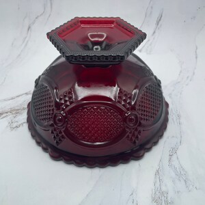 Avon 1876 Cape Cod Collection Ruby Red Candy Dish 6" Vintage Glass ...