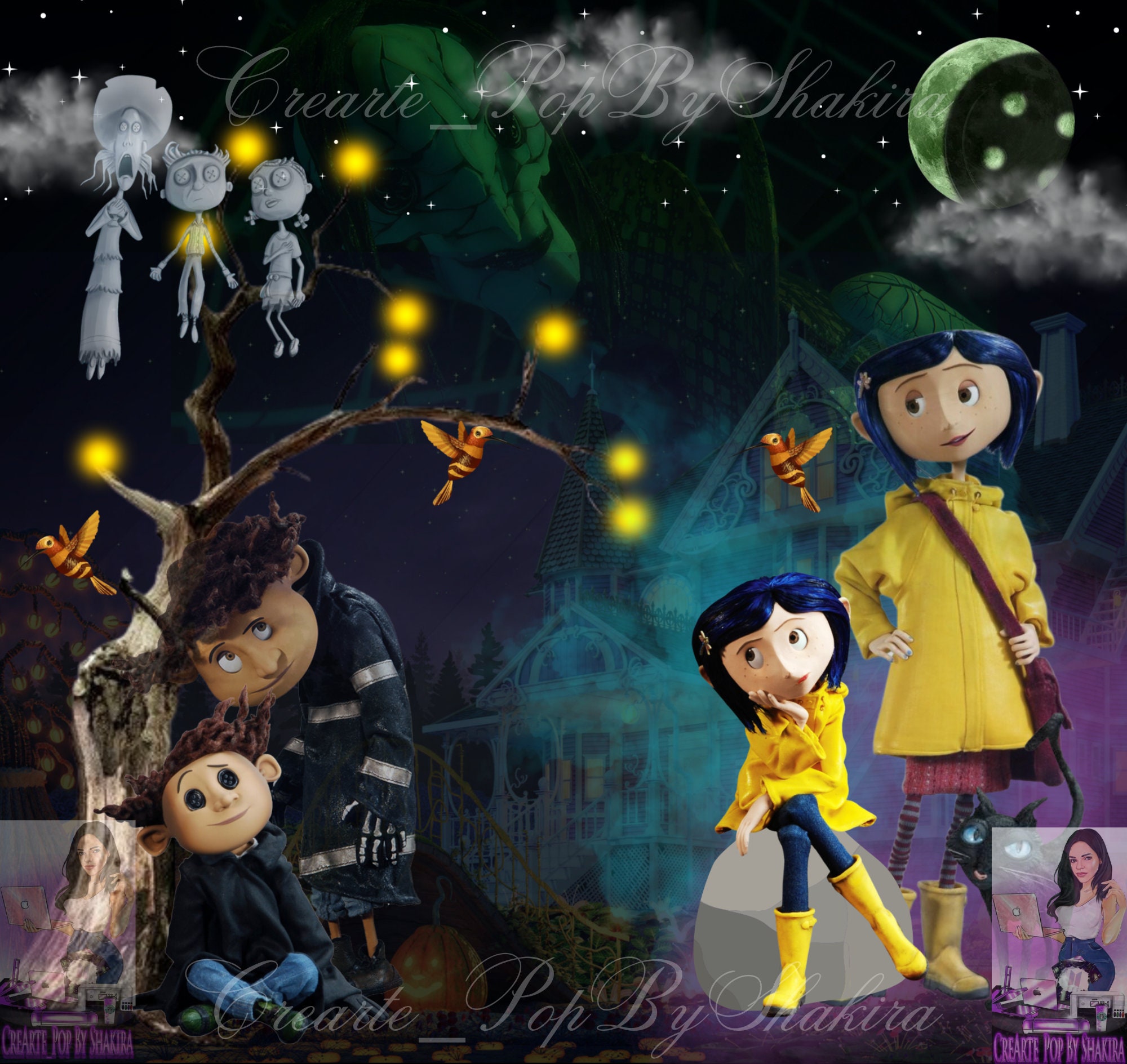 Coraline Tumbler Wrap. Coraline Png Digital Digital Wrap Png - Etsy