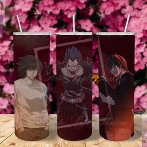Dark Anime Wrap, D Note Anime, Wrap Skinny Becher 20 Unzen, Anime Wrap, Png-Datei, PNG Wrap, Wrap 20 Unzen, digitaler PNG Wrap, Skinny Reg Wrap Becher