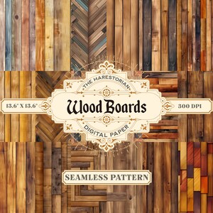 Wood Boards (17er Set), Tapete, Digitalkunst, Sofortiger Download, Druckbares Papier, Scrapbook, Muster