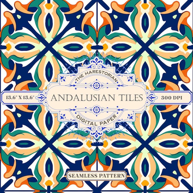 Andalusian Tiles (set of 20), Digital Art, Instant Download, Printable ...