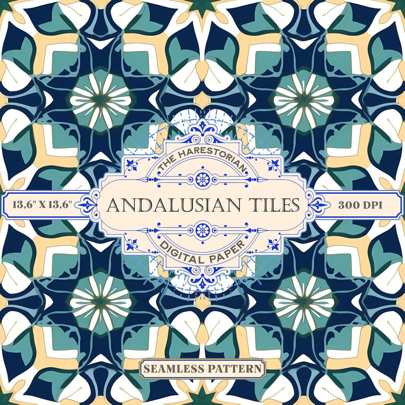Andalusian Tiles (set of 20), Digital Art, Instant Download, Printable ...