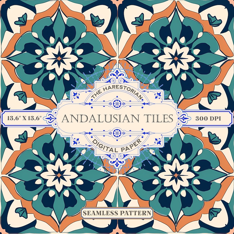 Andalusian Tiles (set of 20), Digital Art, Instant Download, Printable ...