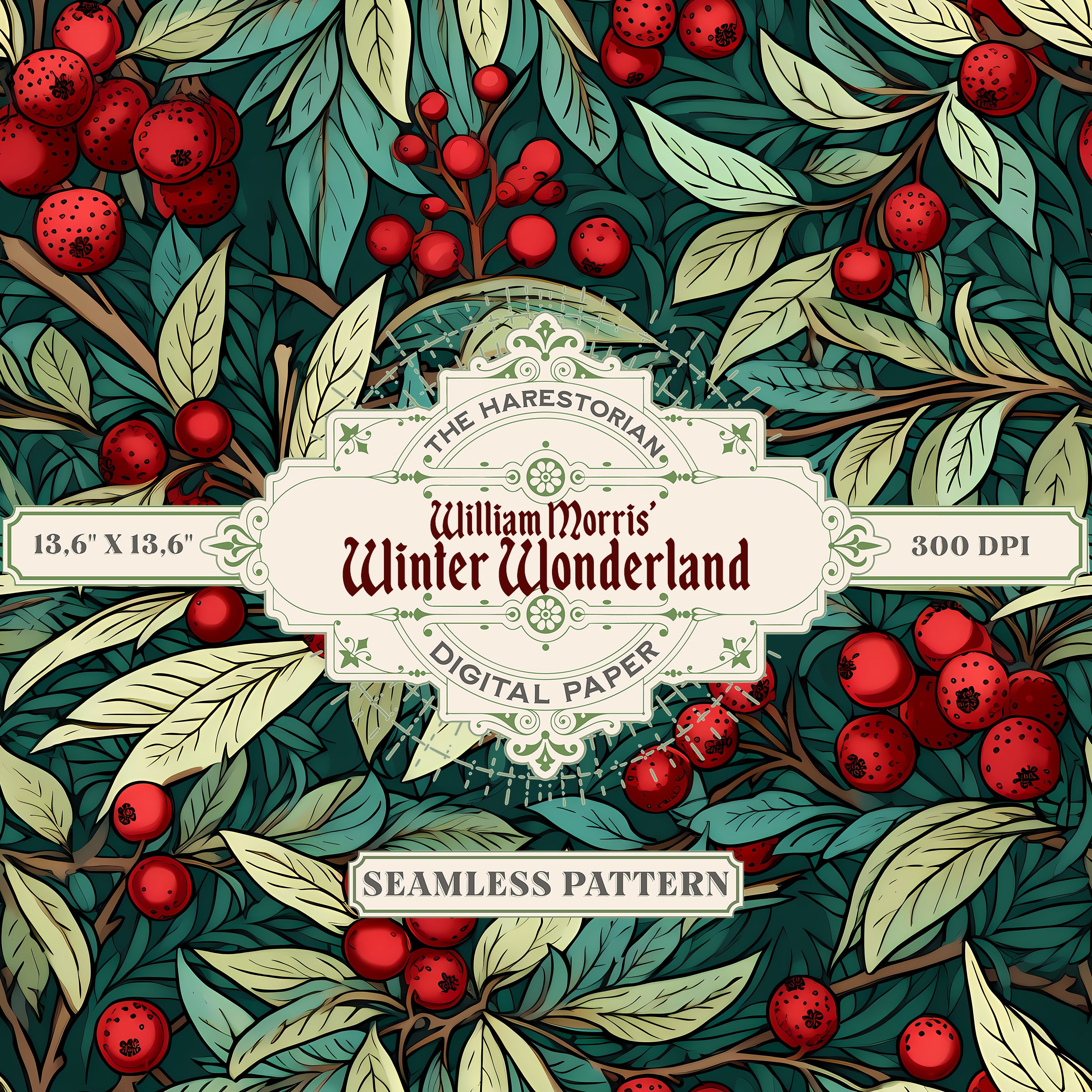 William Morris Winter Wonderland (set of 27), Victorian English Pattern ...