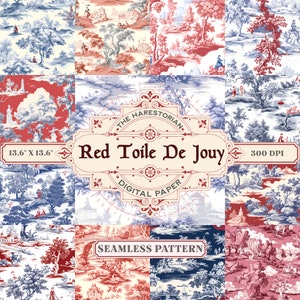 Toile De Jouy (Set of 13), French Pastoral Romantic Wallpaper, Digital Art, Instant Download, Printable Paper, Scrapbook, Seamless Pattern