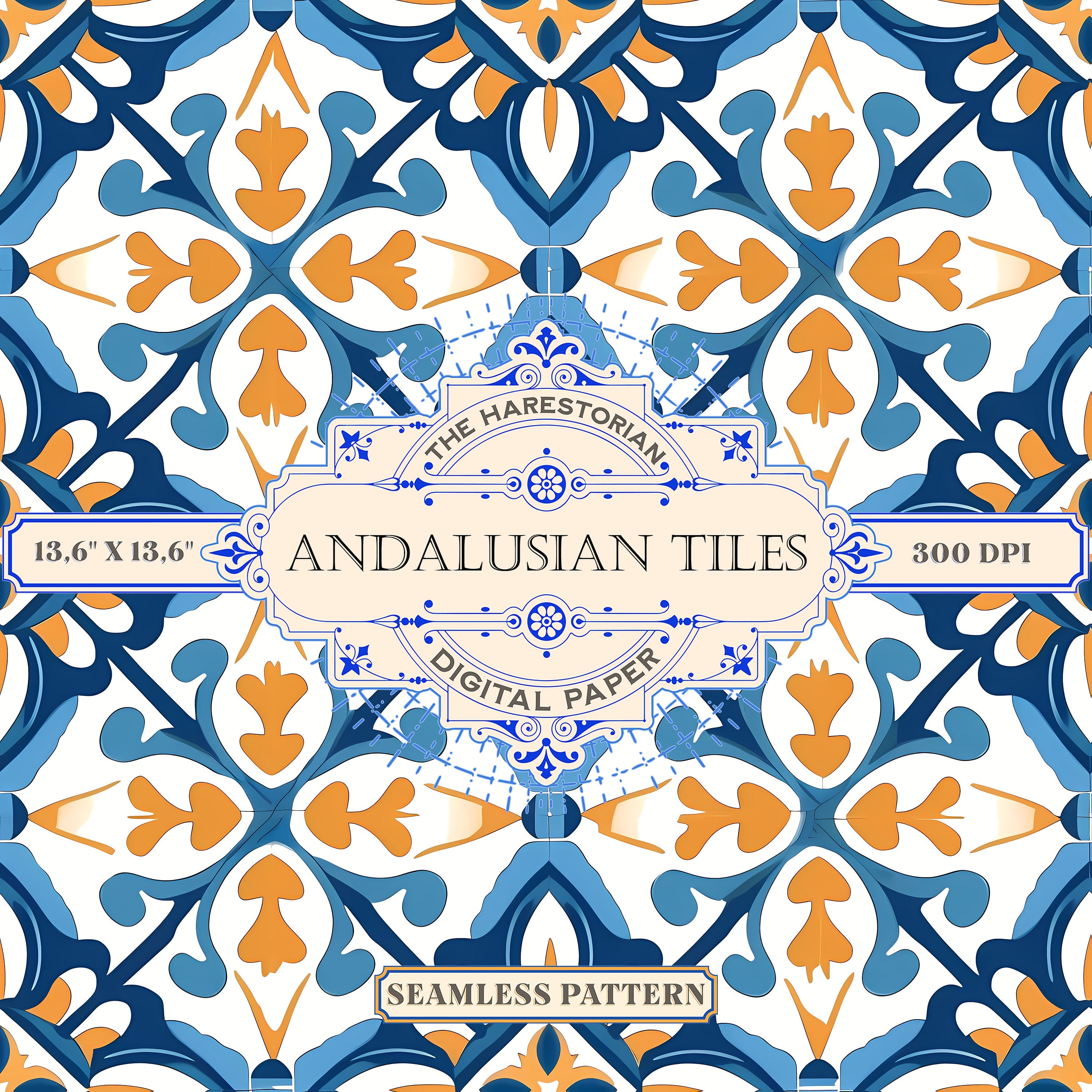 Andalusi Pattern Andalusian Tiles (set of 20), Digital Art, Instant Download, Printable ...
