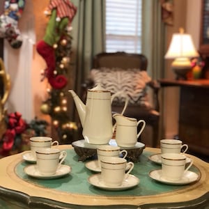 Vintage Tea Set Cream with Gold Color Trim
