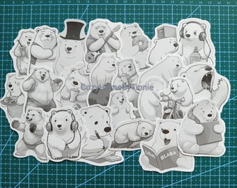 50 Polar Bear Stickers Pack Kindle Laptop Notebook Stickers Cadeau voor Kid Witte Panda Beer Vinyl Waterdichte Bulk Stickers Set Cadeau Idee