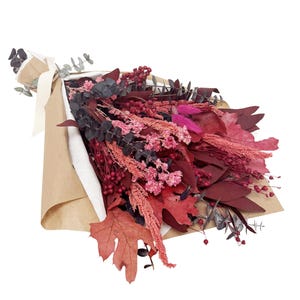 ANDALUCA Burgundy Bordeaux Dried Floral Bouquet 18in image 4