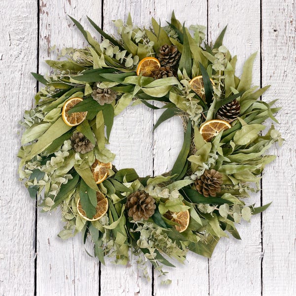 ANDALUCA Citrus Eucalyptus Spice Wreath 19inch