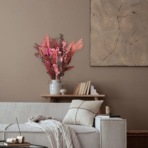 ANDALUCA Burgundy Bordeaux Dried Floral Bouquet 18in image 6