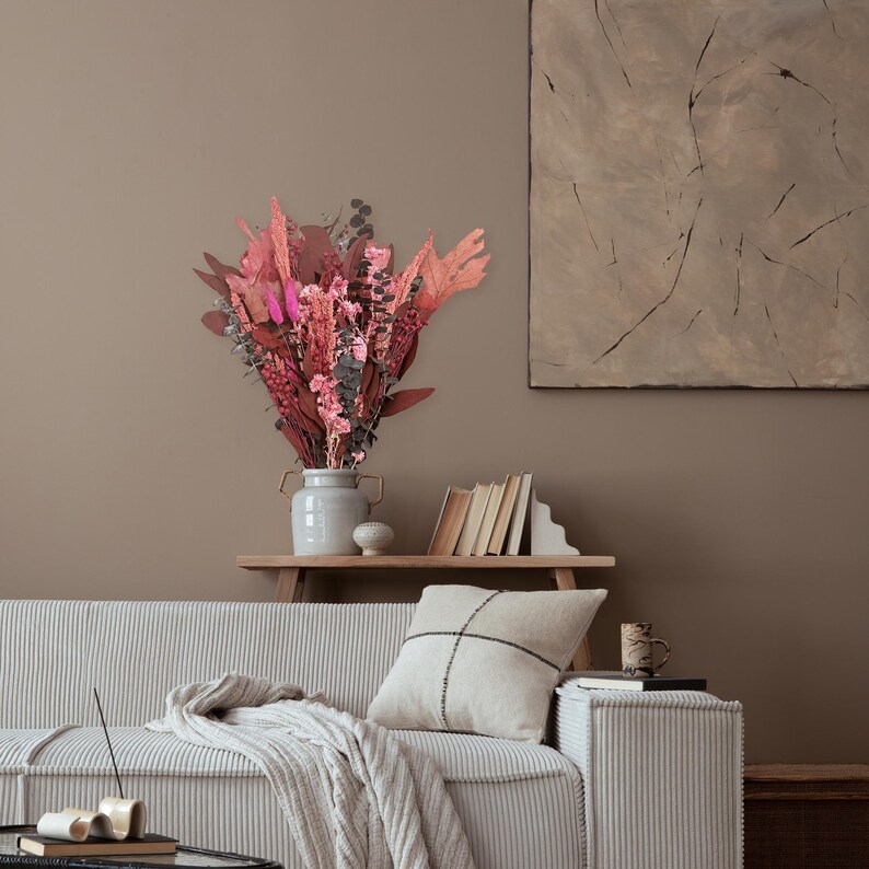 ANDALUCA Burgundy Bordeaux Dried Floral Bouquet 18in image 6