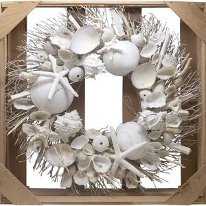ANDALUCA White Sands Seashells Sea Urchin & Starfish Wreath