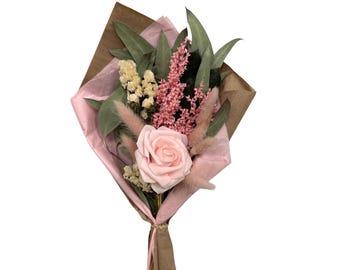 ANDALUCA Spring Pink Rose Floral Bouquet 12in