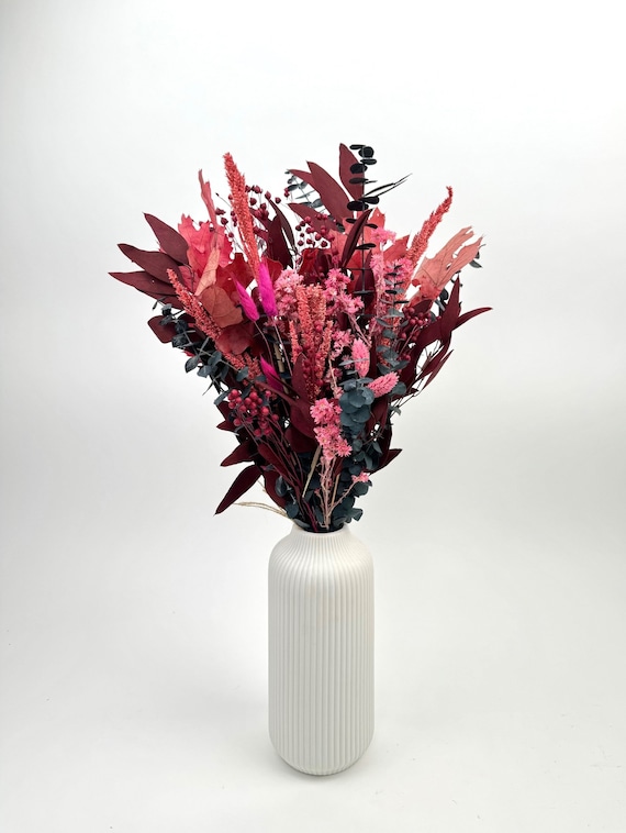ANDALUCA Burgundy Bordeaux Dried Floral Bouquet 18in