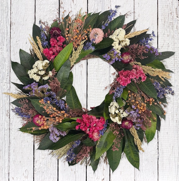 ANDALUCA Summer Days Floral Decorative Wreath - Etsy