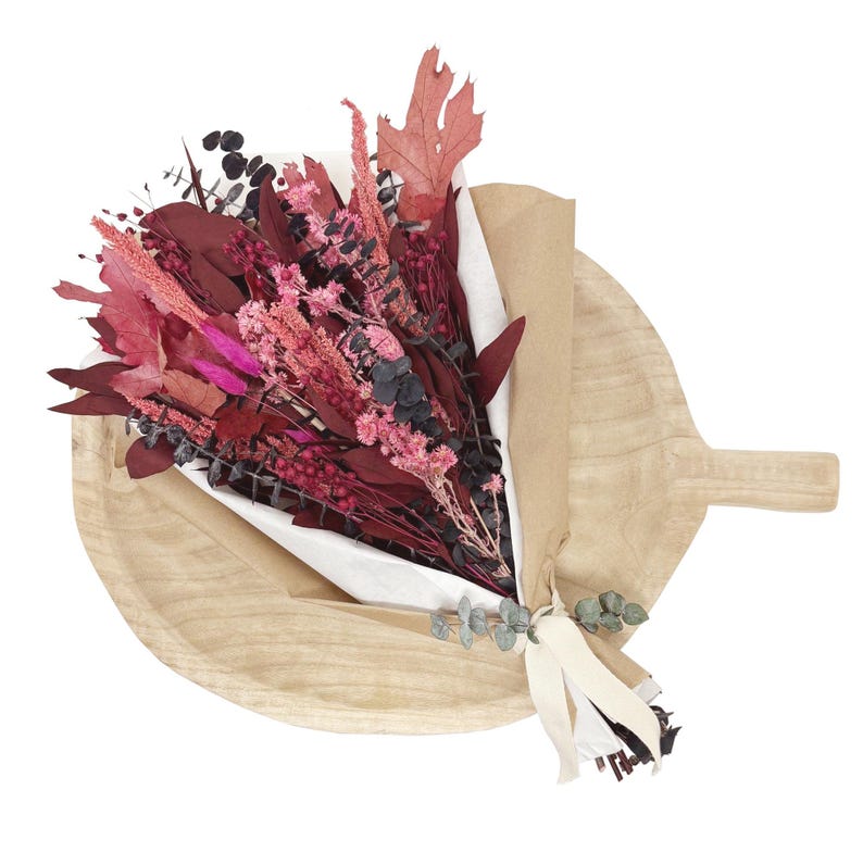 ANDALUCA Burgundy Bordeaux Dried Floral Bouquet 18in image 3