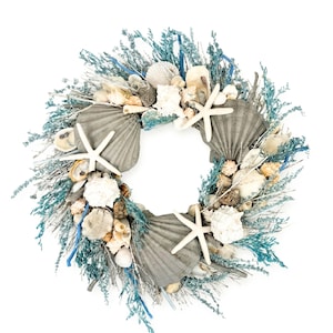 ANDALUCA La Jolla Coastal Seashell Wreath 19in