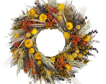 ANDALUCA Santa Barbara Harvest All Natural Fall Floral Wreath