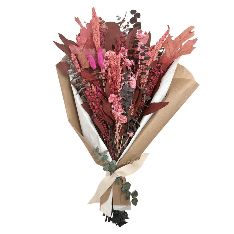ANDALUCA Burgundy Bordeaux Dried Floral Bouquet 18in image 5