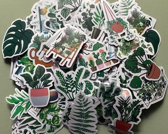 House Plant 10 Piece Sticker pack for Laptops, Water bottles, Notebooks, Journals, and more