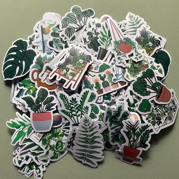 House Plant 10 Piece Sticker pack for Laptops, Water bottles, Notebooks, Journals, and more