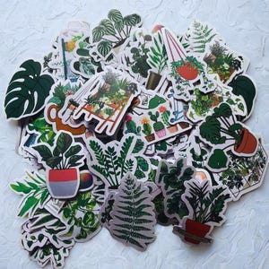 House Plant 10 Piece Sticker pack for Laptops, Water bottles, Notebooks, Journals, and more