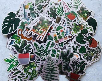 House Plant 10 Piece Sticker pack for Laptops, Water bottles, Notebooks, Journals, and more