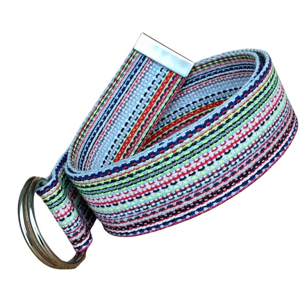 Colorful Unisex Woven Belt, D Ring 1.5" Canvas belts, Cotton Webbing Belt for all Seasons, Gift For Women or Men,