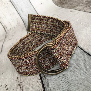 D Ring Canvas belt, 1.5&quot; Cotton Webbing belts, Gift For Women or Men, Unısex Fabric Belt, Colorful Belt for all Seasons