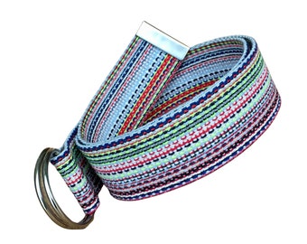 Colorful Unisex Woven Belt, D Ring 1.5" Canvas belts, Cotton Webbing Belt for all Seasons, Gift For Women or Men,