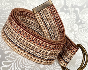 D Ring Cotton belt, 1.5"Canvas Webbing, Unısex Fabric, Pants Lovers, Gift Women or Men, Colorful Fabric All Seasons