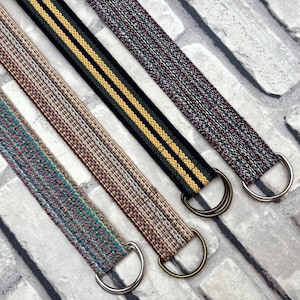 D ring Belt 4 colors Available Choose color, Unisex Colorful Cotton Webbing Belt, 1.5&quot; Canvas Belts, Vegan belt, Gift For Women or Men