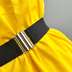 Black Elastic Belt, 1.5&quot; Waist Belt for Women, Minimalist Stretchy Waist Belt, Vegan Fashion Accessories, Gift  for Women
