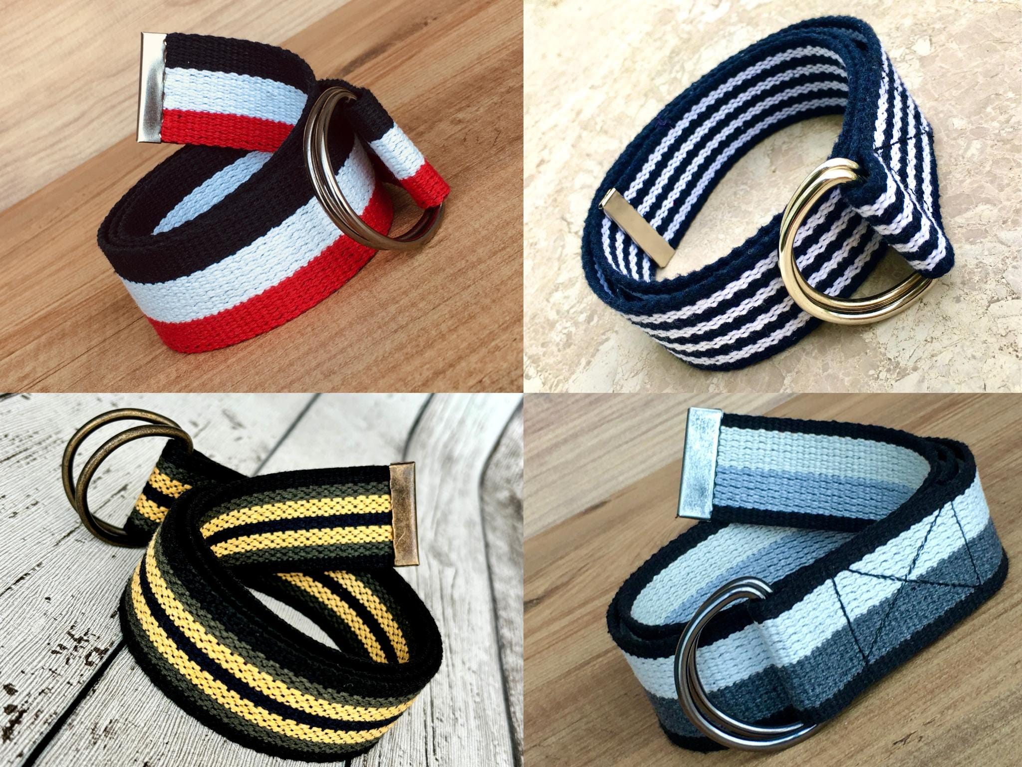 Women and Men D Ring Canvas Belt,1.5 display picture 2