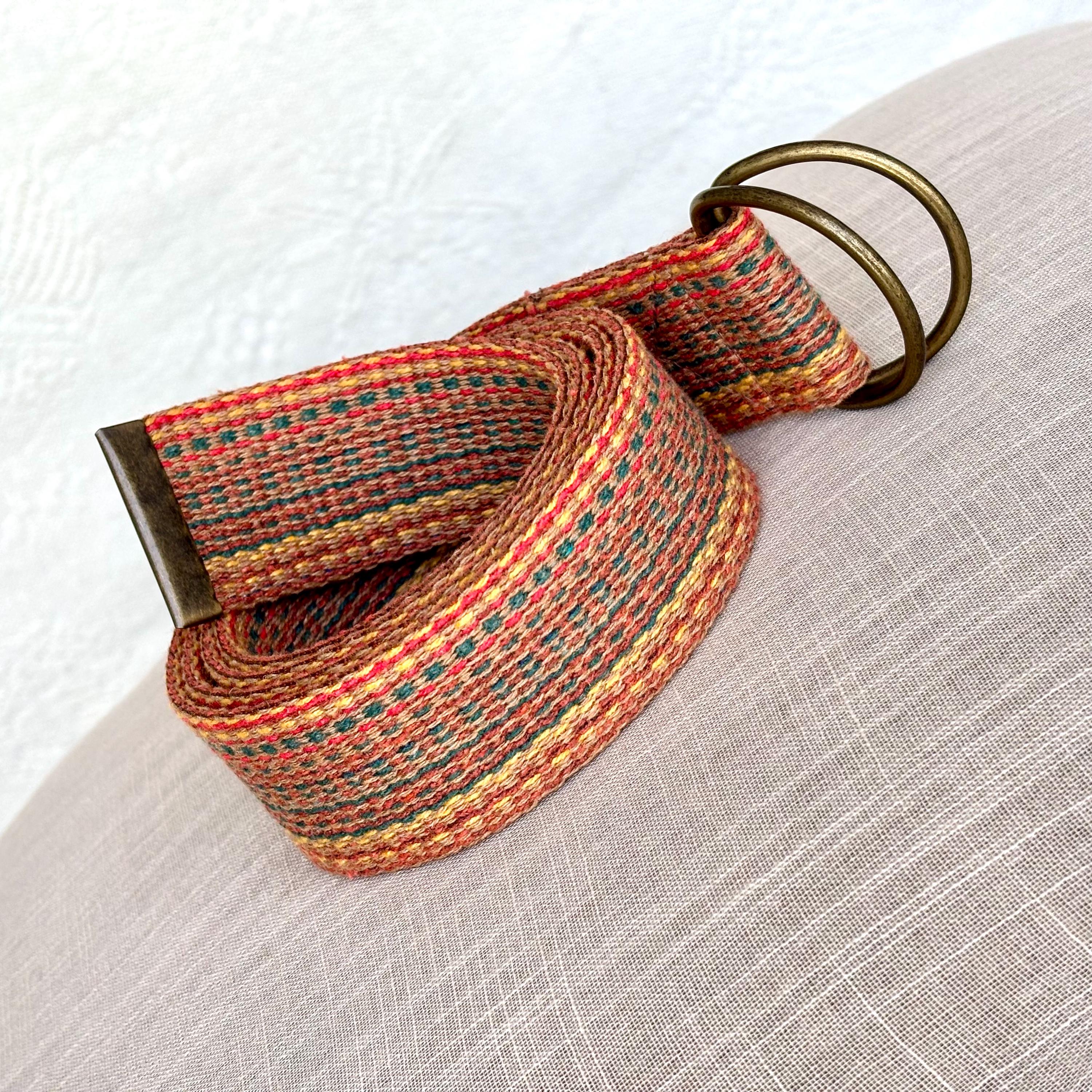 6593 Cotton Woven Stripe Waist Belt Double D Ring Multicolored Girl Teen Amazon.com: Colorful Unisex Woven Belt, D Ring 1.5 main image 2