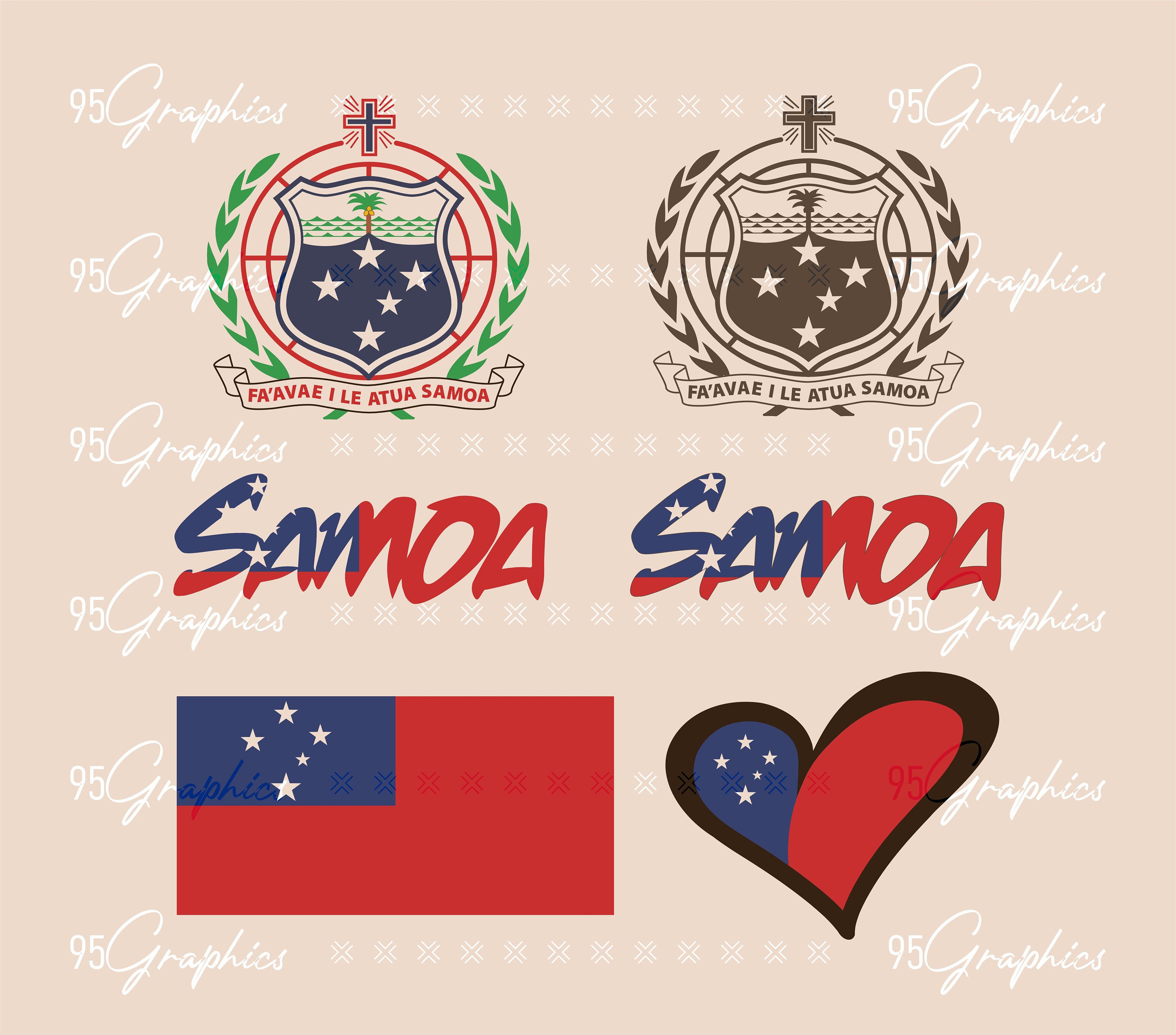 Samoa Digital Asset Bundle | Polynesian Clipart, Samoan Svgs, Tribal ...