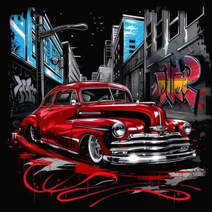 Chevrolet Fleetline Fleetmaster Deluxe Lowrider Chevy Bomb Low Rider Wall Poster Artwork Printable Digital Download svg png jpg pdf