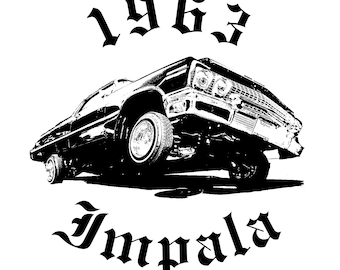 CHEVROLET　Impala63 coupe A3Poster 1963 Chevy Impala - Impala - Posters and Art Prints | TeePublic